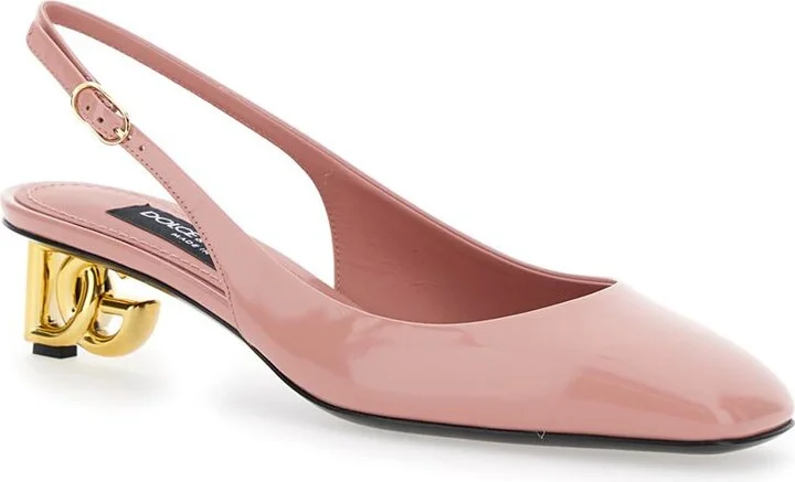 Pink Décolleté With Dg Logo On The Heel In Shiny Leather Woman - Image 2