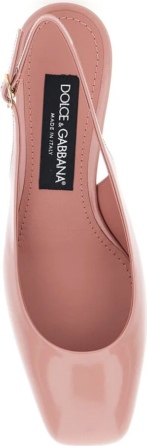 Pink Décolleté With Dg Logo On The Heel In Shiny Leather Woman - Image 4