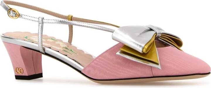 Pink Fabric Bowow Pumps - Image 2