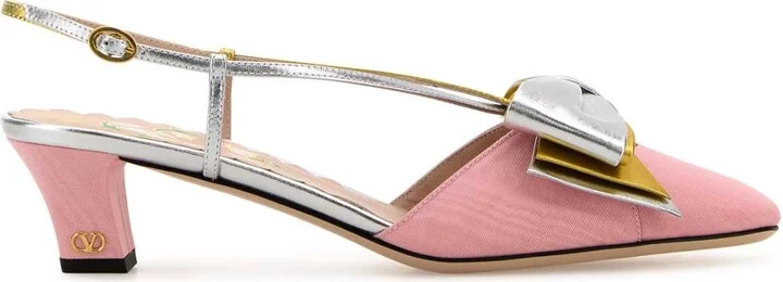 Pink Fabric Bowow Pumps