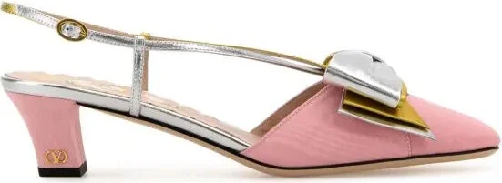 Pink fabric Bowow pumps