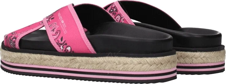 Pink Fabric Slippers Women's Sandals - Image 4