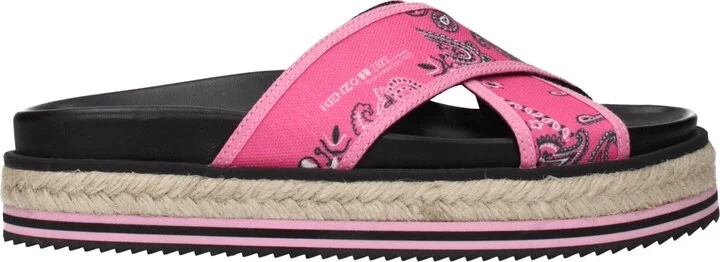 Pink Fabric Slippers Women's Sandals
