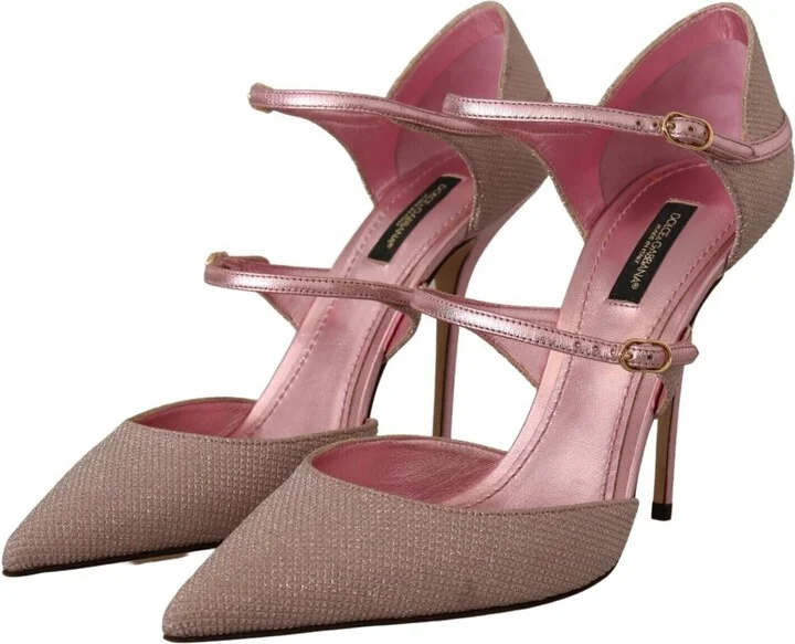 Pink Glittered Strappy Sandals Mary Jane Women's Shoes - Image 2