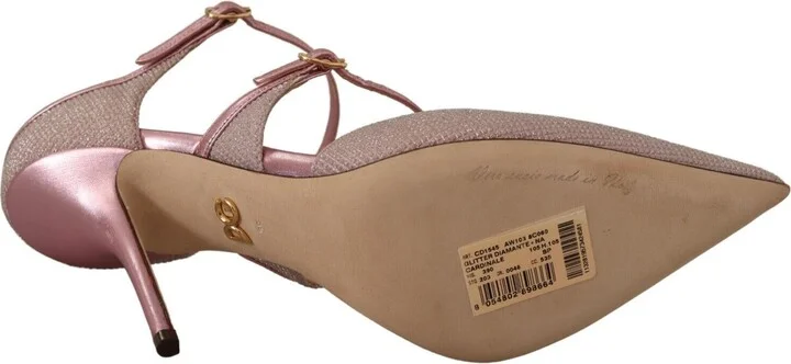 Pink Glittered Strappy Sandals Mary Jane Women's Shoes - Image 6