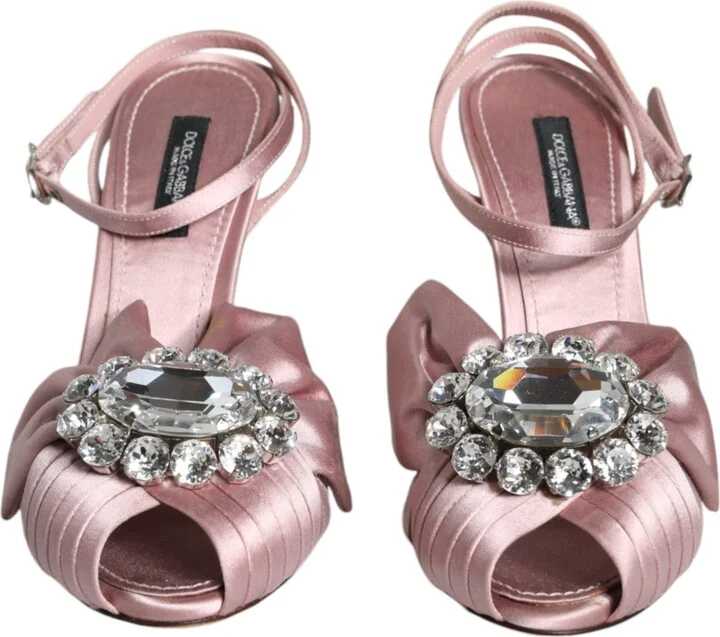 Pink Keira Crystal Heels Sandals Women's Shoes (Pre-Owned) - Image 2