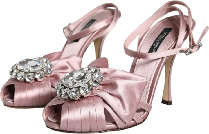 Pink Keira Crystal Heels Sandals Women's Shoes (Pre-Owned) - Image 3
