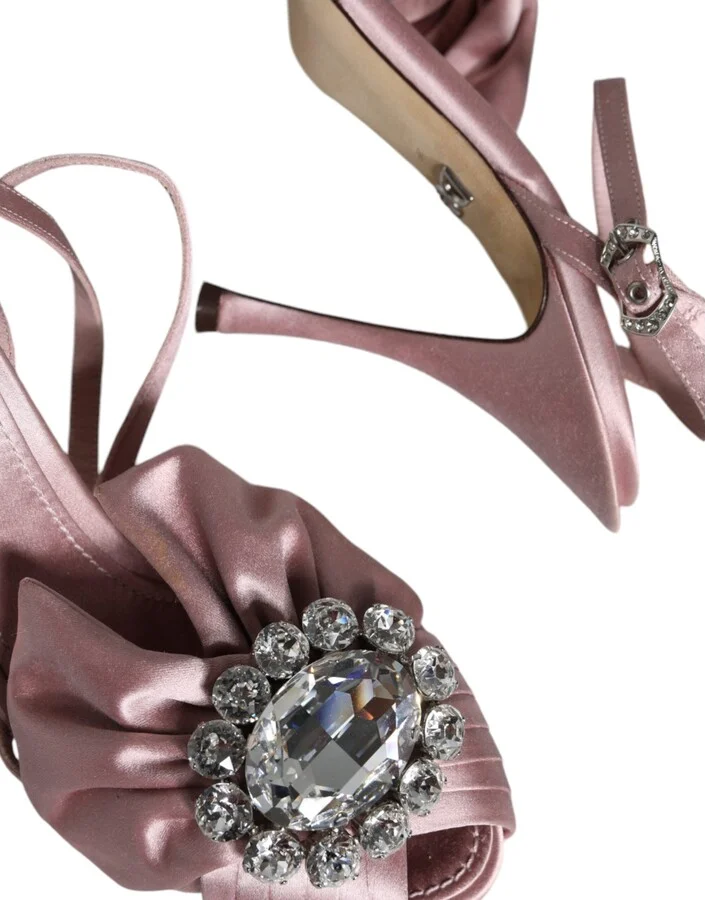 Pink Keira Crystal Heels Sandals Women's Shoes (Pre-Owned) - Image 5