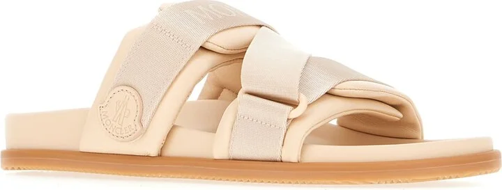 Pink Leather And Fabric Sandals - Image 2