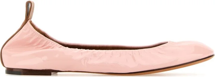 Pink leather ballerinas