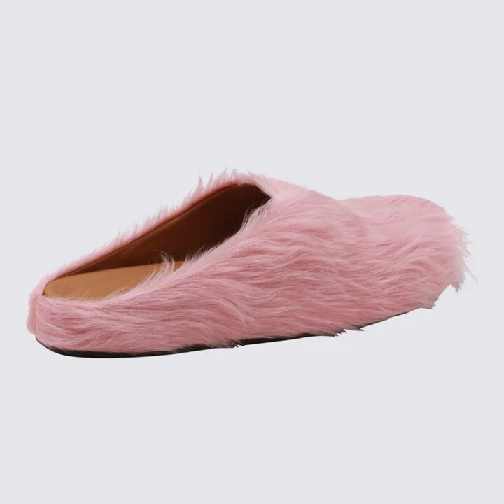 Pink Leather Fussbett Flats - Image 3