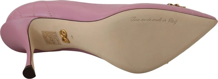 Pink Leather Heart DEVOTION Heels Pumps Women's Shoes - Image 5