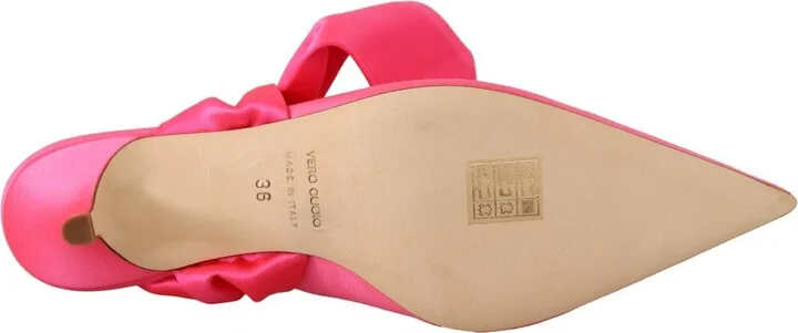 Pink Leather Lace Up Kitten Heels Pumps Women's Shoes - Image 6