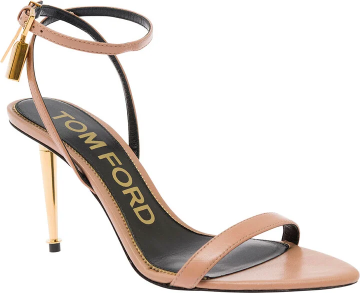 Pink Leather Sandals With Padlock Detail Tom Ford Woman - Image 2