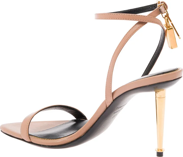 Pink Leather Sandals With Padlock Detail Tom Ford Woman - Image 3