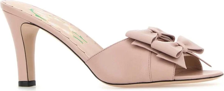 Pink Leather Vlogo Signature Mules - Image 2