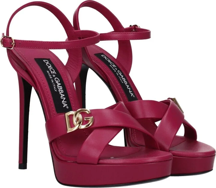 Pink Leather Women's Platforms - Image 2