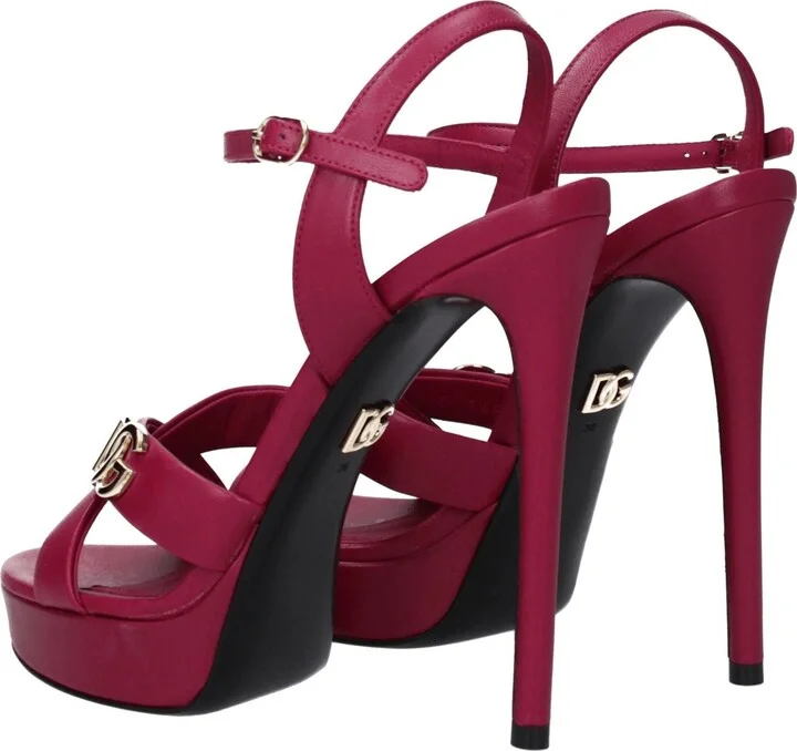 Pink Leather Women's Platforms - Image 4