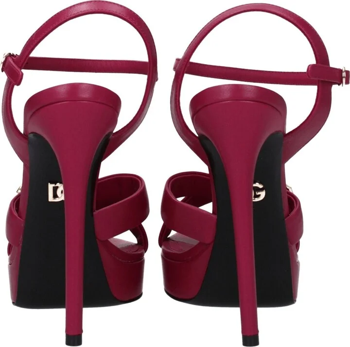 Pink Leather Women's Platforms - Image 5