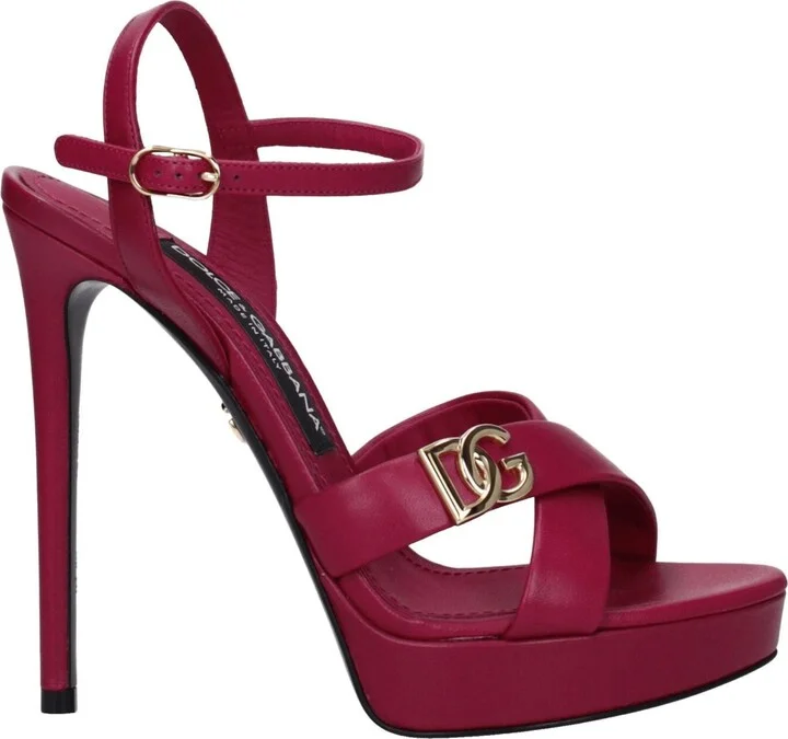 Pink Leather Women's Platforms