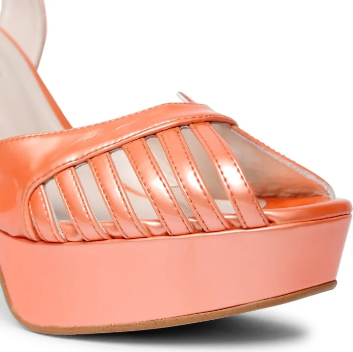 Pink Marguerite Coral Platform Heels - Image 4