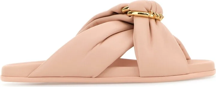 Pink nappa leather Feel slippers