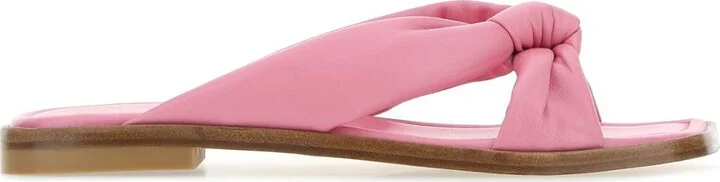 Pink Nappa Leather Playa Slippers