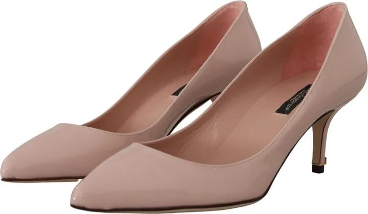 Pink Patent Leather Kitten Heels Pumps Women's Shoes - Image 3