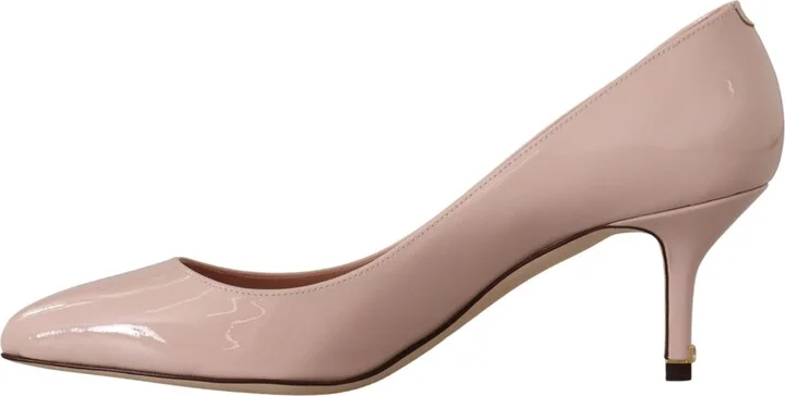 Pink Patent Leather Kitten Heels Pumps Women's Shoes - Image 5