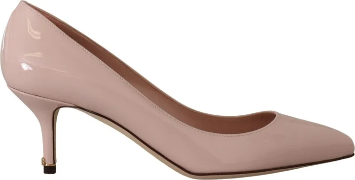 Pink Patent Leather Kitten Heels Pumps Women's Shoes