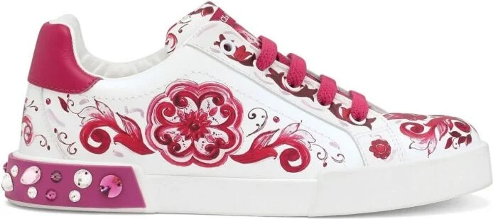 Pink Portofino Majolica Print Sneakers - Image 2