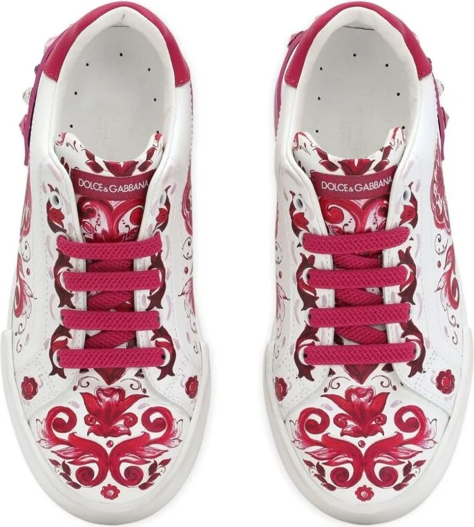 Pink Portofino Majolica Print Sneakers - Image 4