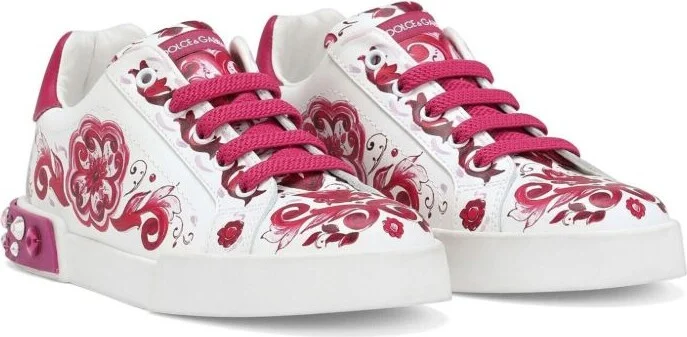 Pink Portofino Majolica Print Sneakers