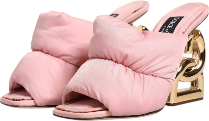 Pink Quilted DG Heel Slide Sandals Women's Shoes (Pre-Owned) - Image 4