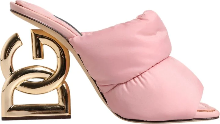 Pink Quilted DG Heel Slide Sandals Women's Shoes (Pre-Owned)