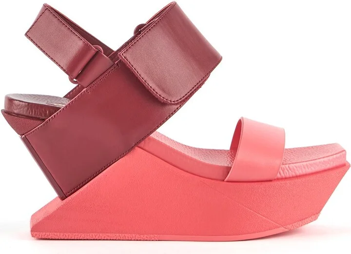 Pink / Red Delta Wedge Sandal - Radiant