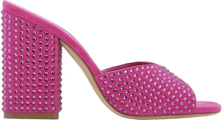 Pink Ruby Holly Anja Crystal-Embellished Mules
