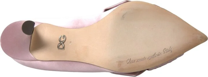 Pink Satin Crystal High Heels Pumps Women's Shoes - Image 6