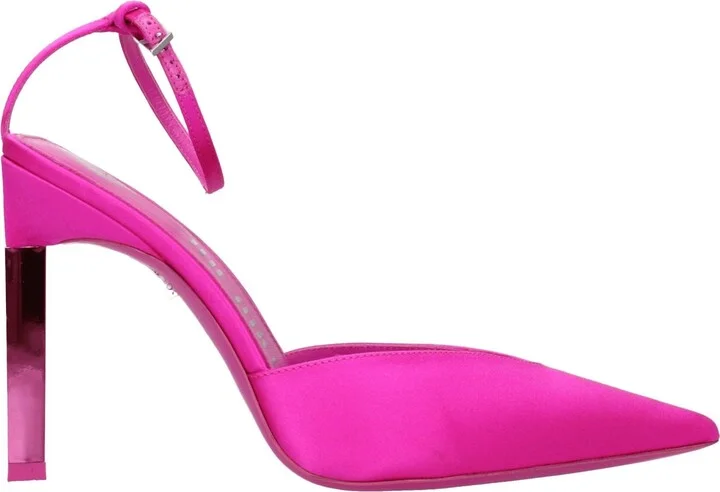 Pink Satin Stiletto Heels Women's Sandals