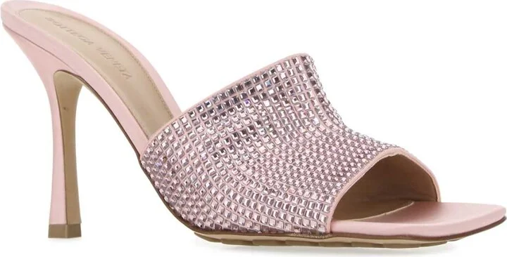 Pink Satin Stretch Mules - Image 2