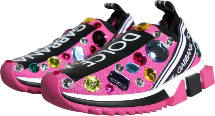 Pink Sorrento Crystals Low Top Sneakers Women's Shoes - Image 3