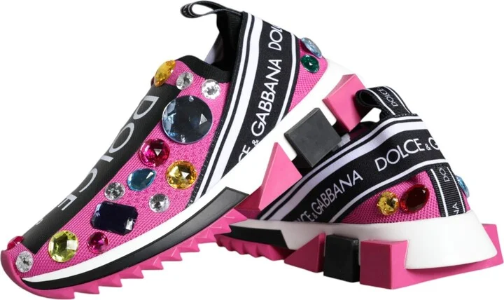 Pink Sorrento Crystals Low Top Sneakers Women's Shoes - Image 5