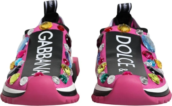 Pink Sorrento Crystals Low Top Sneakers Women's Shoes - Image 2