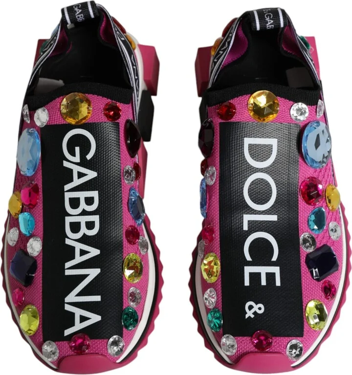 Pink Sorrento Crystals Low Top Sneakers Women's Shoes - Image 3