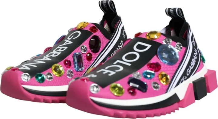 Pink Sorrento Crystals Low Top Sneakers Women's Shoes - Image 4
