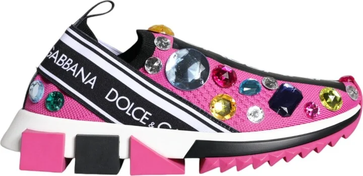 Pink Sorrento Crystals Low Top Sneakers Women's Shoes