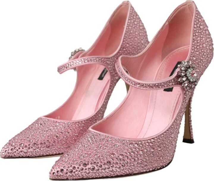 Pink Strass Crystal Heels Pumps Women's Shoes - Image 3