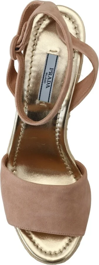 Pink Suede Leather Ankle Strap Women's Sandals - Image 3