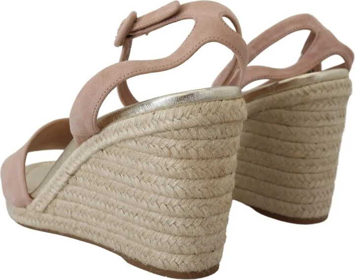 Pink Suede Leather Ankle Strap Women's Sandals - Image 6