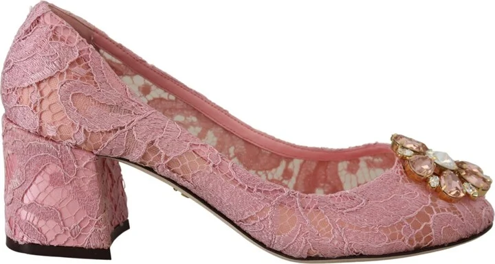 Pink Taormina Lace Crystal Pumps Pastel Women's Shoes
